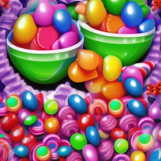 Vibrant Candy World: A Sugary Landscape