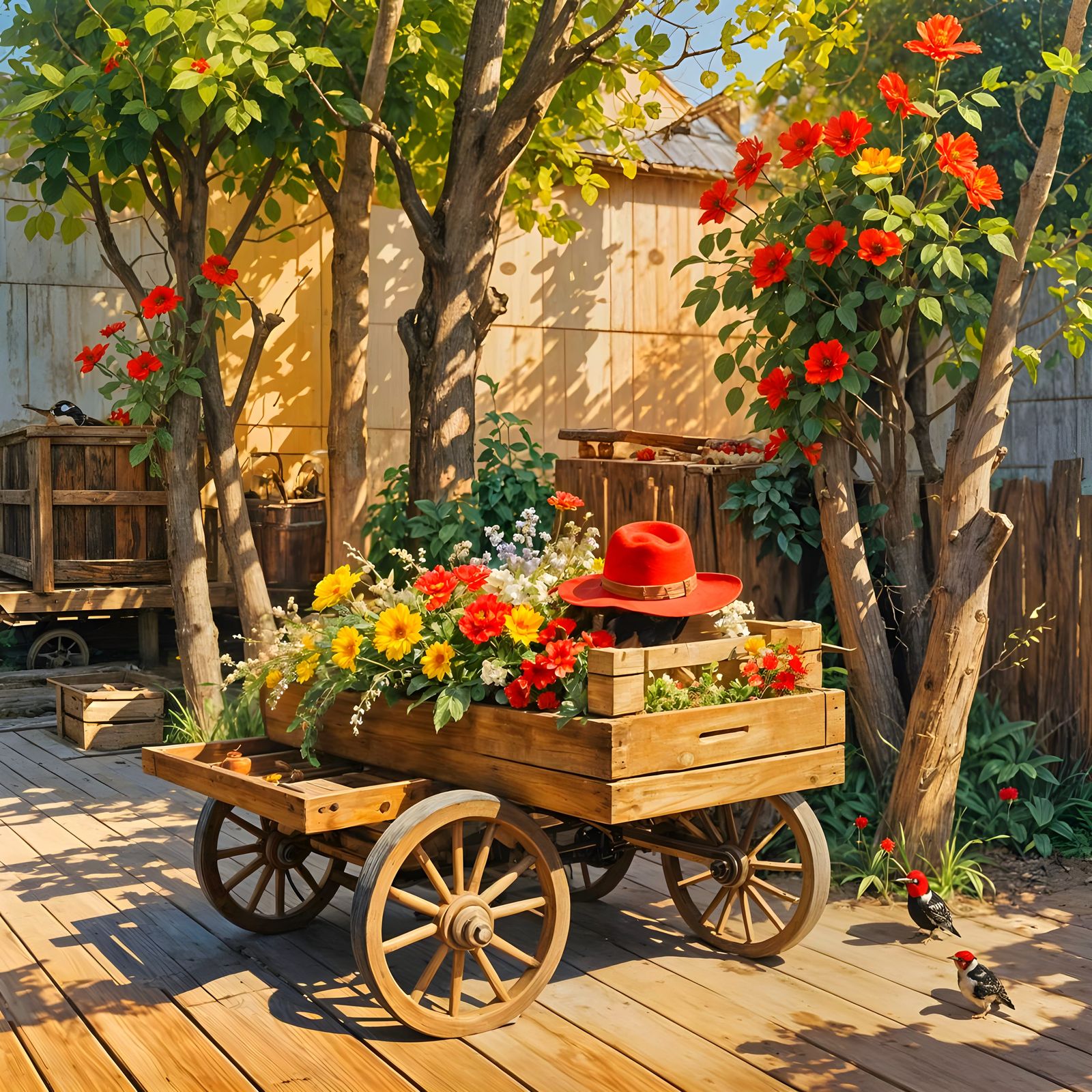 A Dazzling Woodland Scene in Warm, Earthy Hues