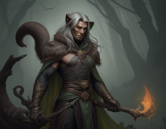 Ethereal Elf Rides Fierce Ferret-Like Creature into Dark Fan...