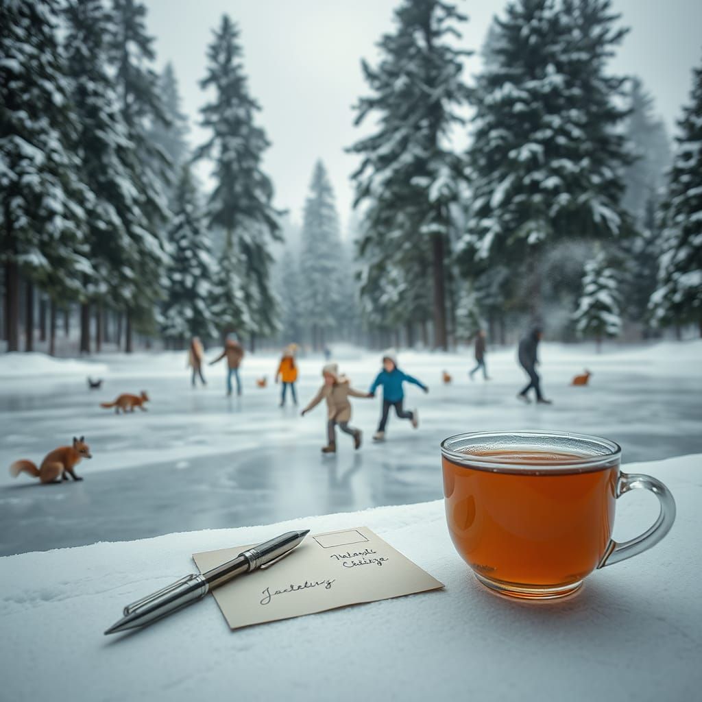 Winter Wonderland Ice Skating Scene