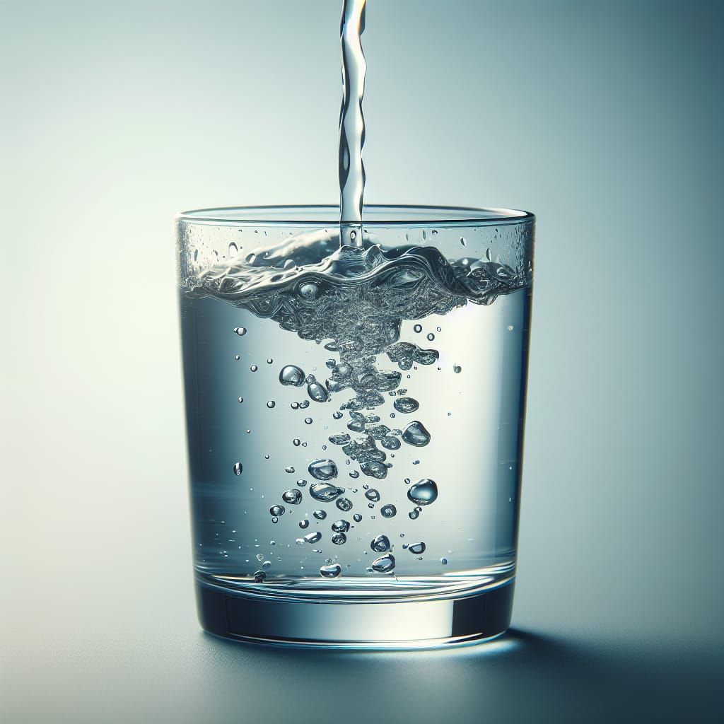 Refreshing Water Glass Refraction Image