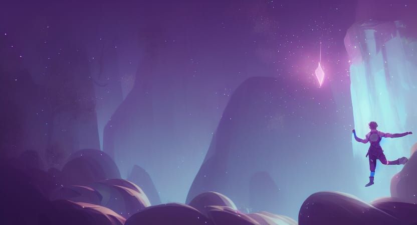 Adventurer Leaps into Void in Pastel Magical World