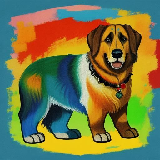Abstract Anatolian Shepherd with Complementary Colors
