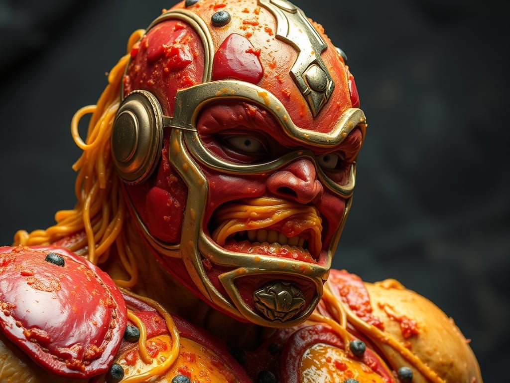 Lasagne Luchador in Hyper-Realistic Art
