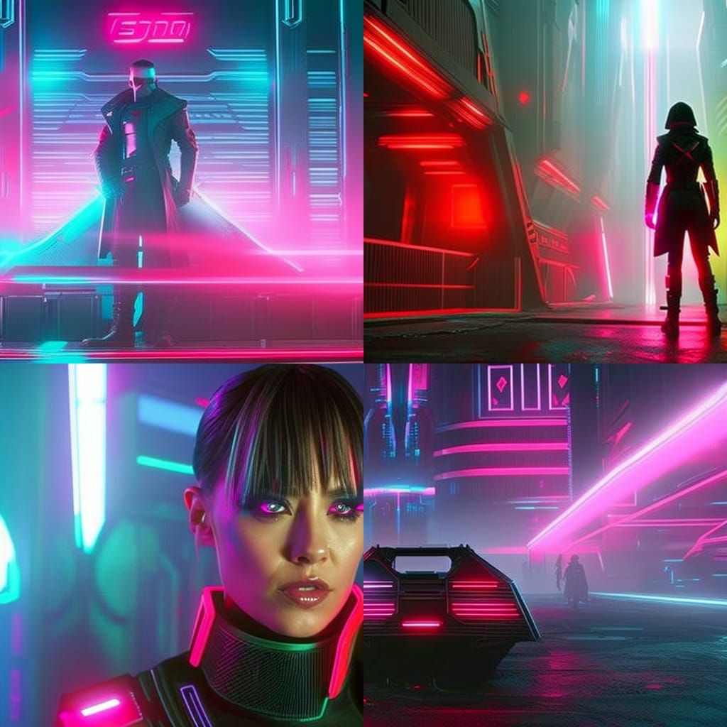 Cyberpunk Portal in Neon Style