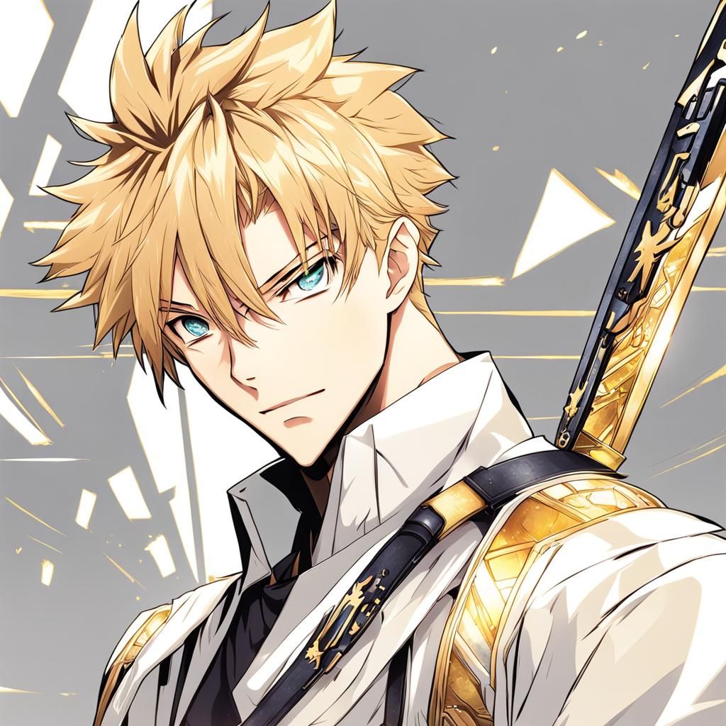 Anime Style Blonde Boy Digital Art
