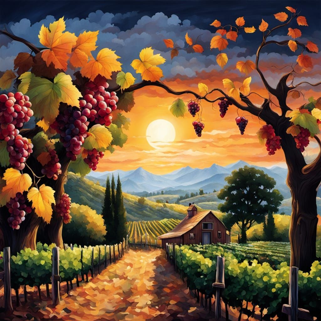 AI Image of a Sunny Vineyard