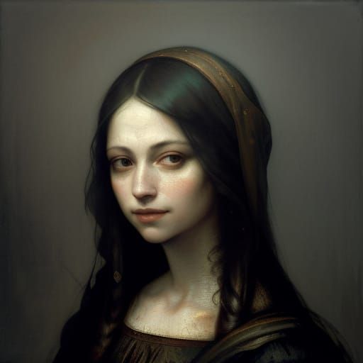 Enigmatic Woman in Modern Disarray