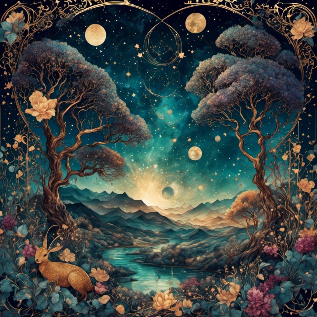 Dreamscape with Tarot and Zodiac Art