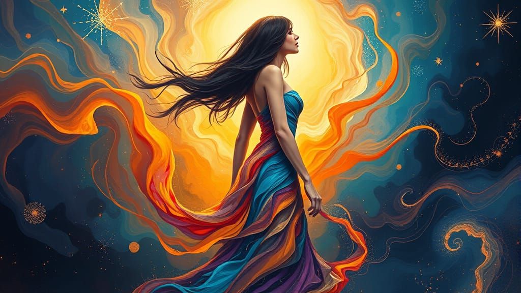 Ethereal Dream Goddess in Cosmic Splendor