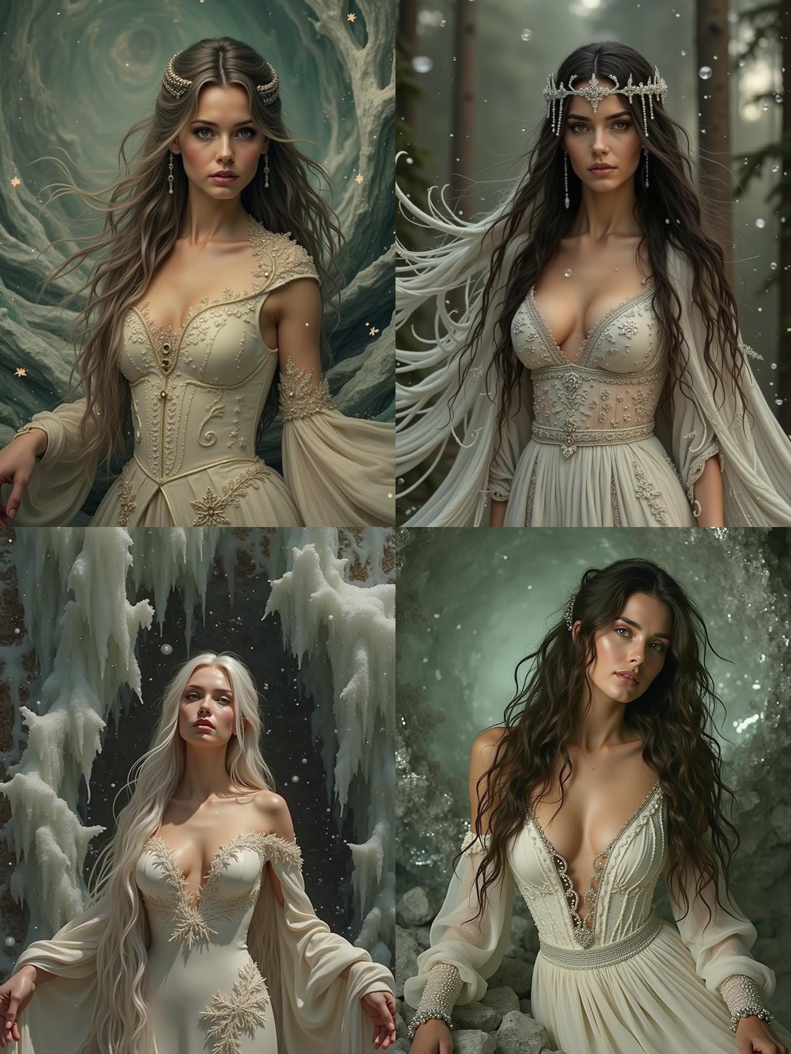 Majestic Nordic Woman in Ice Setting