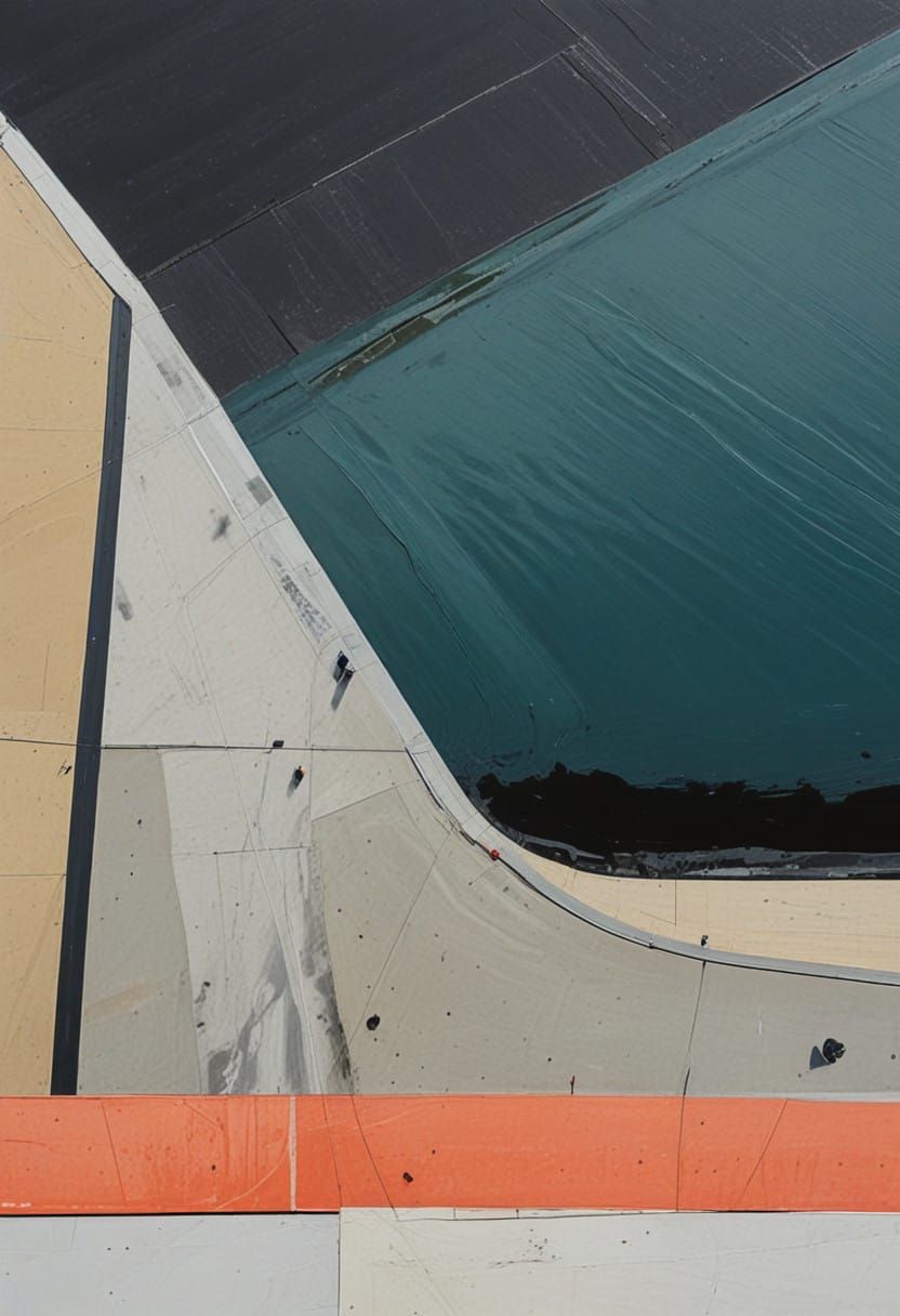 Surreal Bay Aerial in Abstract Landscape Style