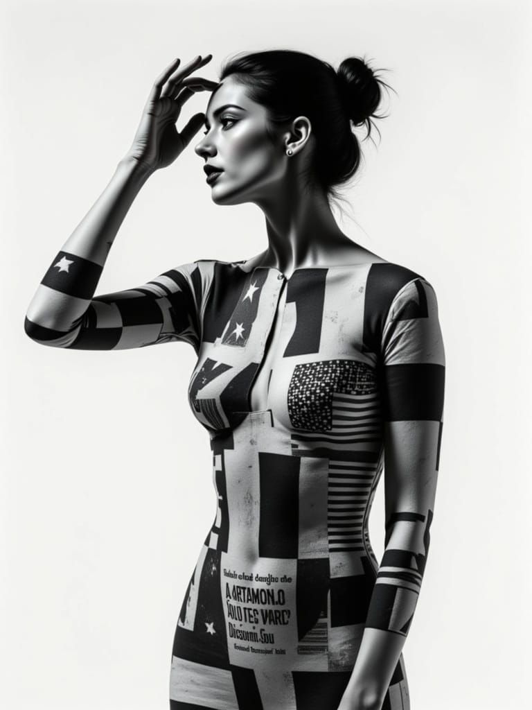 Surrealist Dream Girl in Textured Rebellion