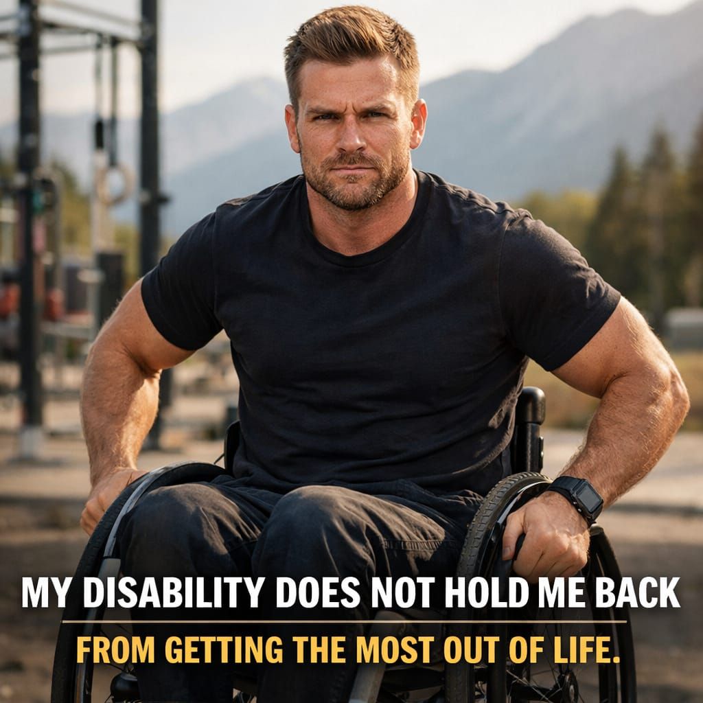 Determined Man in Wheelchair Living Life to the Fullest