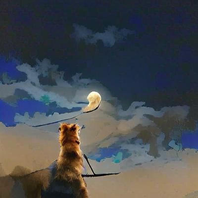 Dog Howling at the Moon