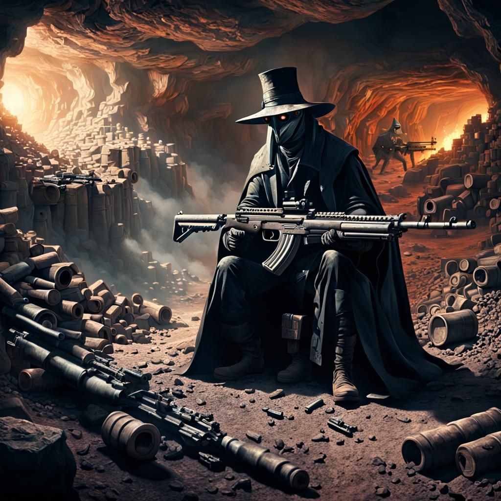 Mad Max Plague Doctor with Machine Gun