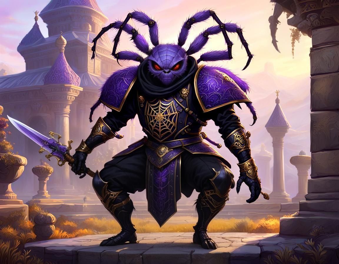 Anthropomorphic Spider God in European Armor