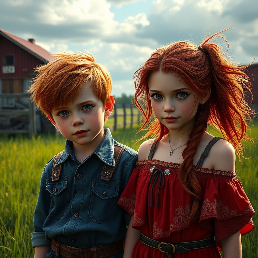 Red Haired Duo on a Texas Fantasy Farm