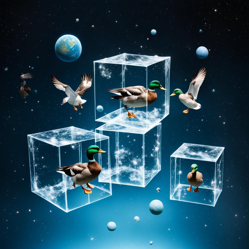 Transparent Cubes and Duck Heads in Space