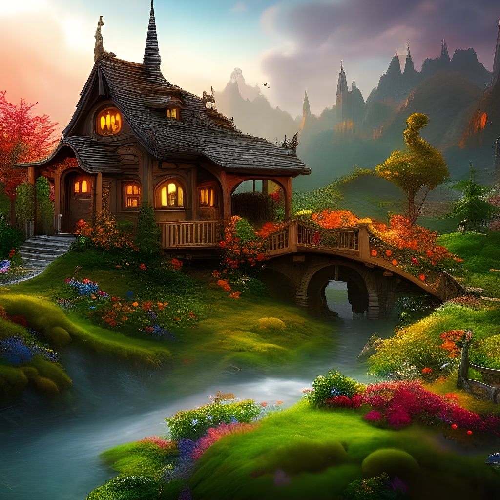 Enchanted Fairy House and Garden in Mountain Valley