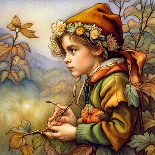 Autumn Flower Elf in Classic Fairy Style