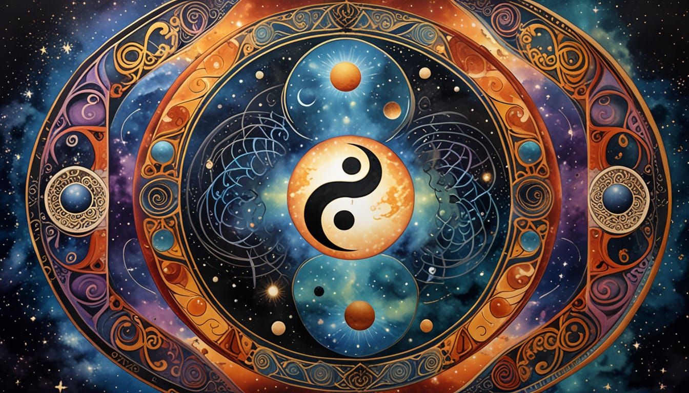 Yin Yang Symbol in Sacred Geometric Cosmic Design