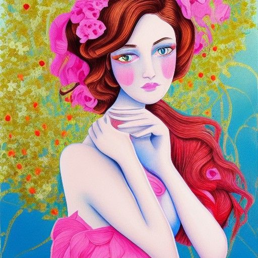 Beautiful Princess in Gouache Style