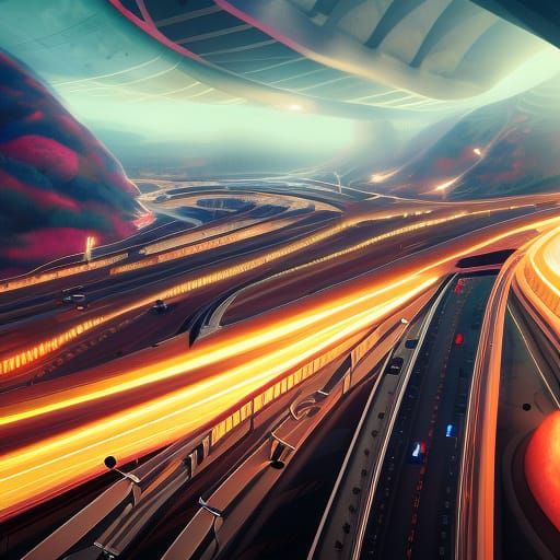 Detailed Highway Racetrack Concept Art