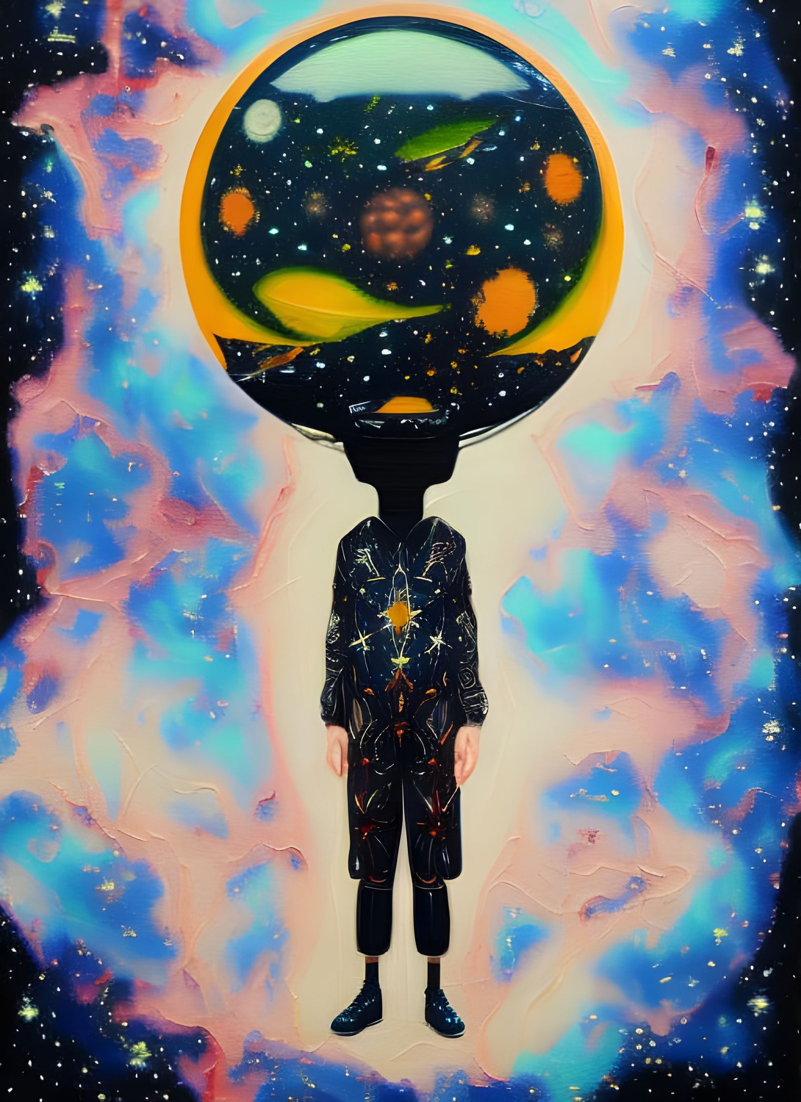 My Thoughts Are Always Out of This World - Oil on Canvas