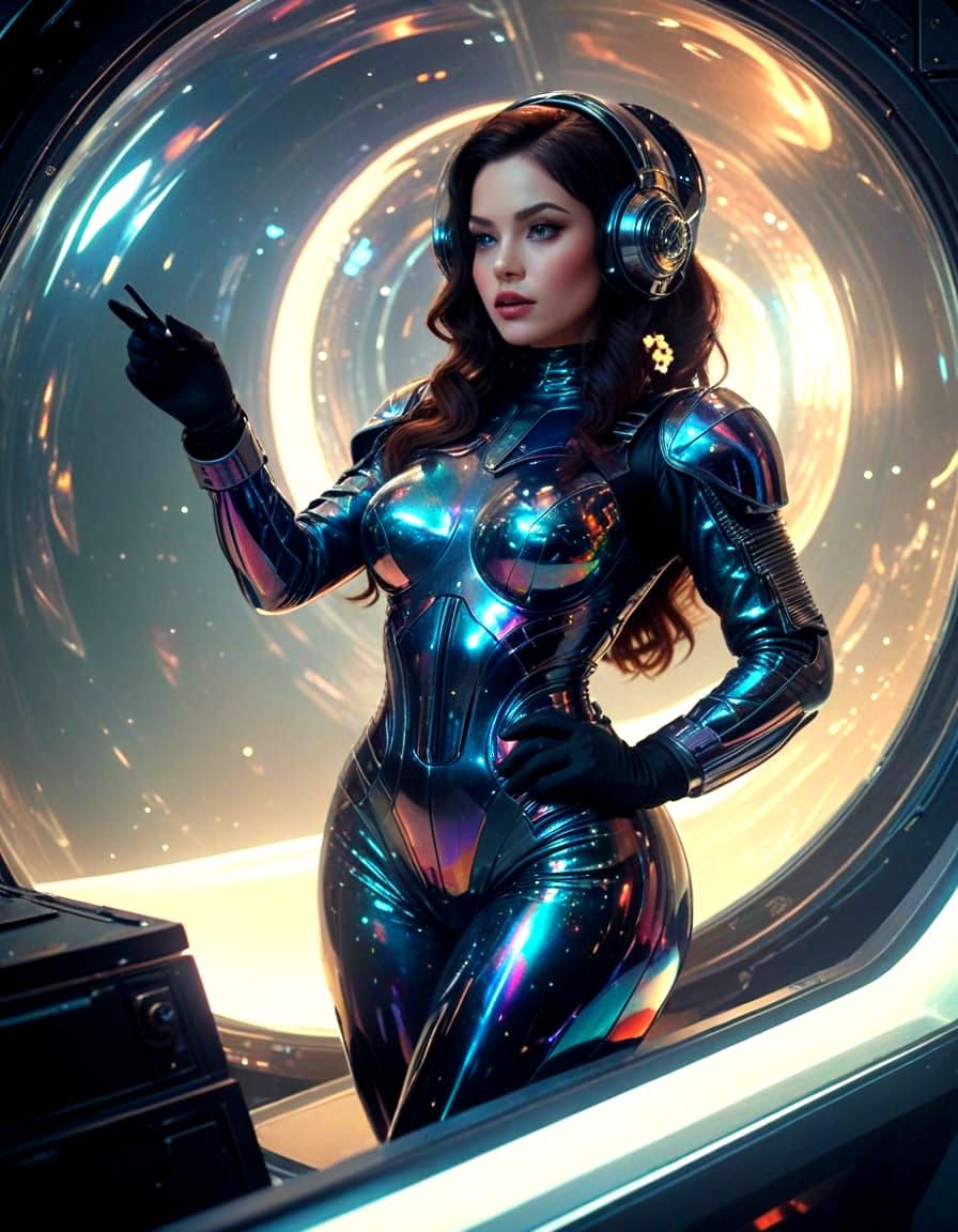 Retro Futuristic Space Siren in 1950s Sci-Fi Spacesuit