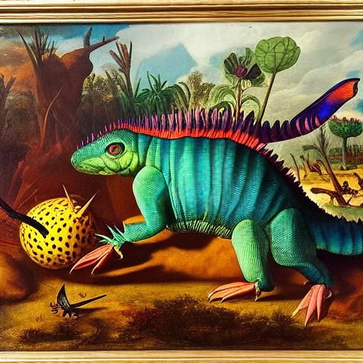 Rabbitesaurus Destruction Inspired by Snyders and Miro