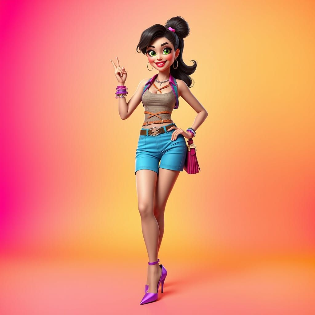 Stunning Cyberpunk-Inspired Fashion Model Exudes Confidence....