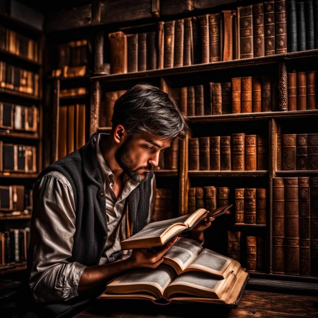 Hyperrealistic Image of Book Lovers in High Resolution