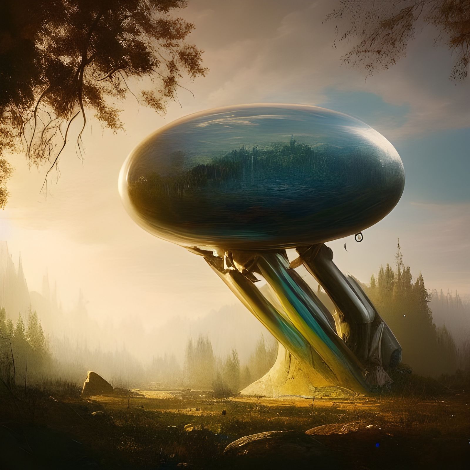 Extraterrestrial Landscape Painting in Triadic Colors