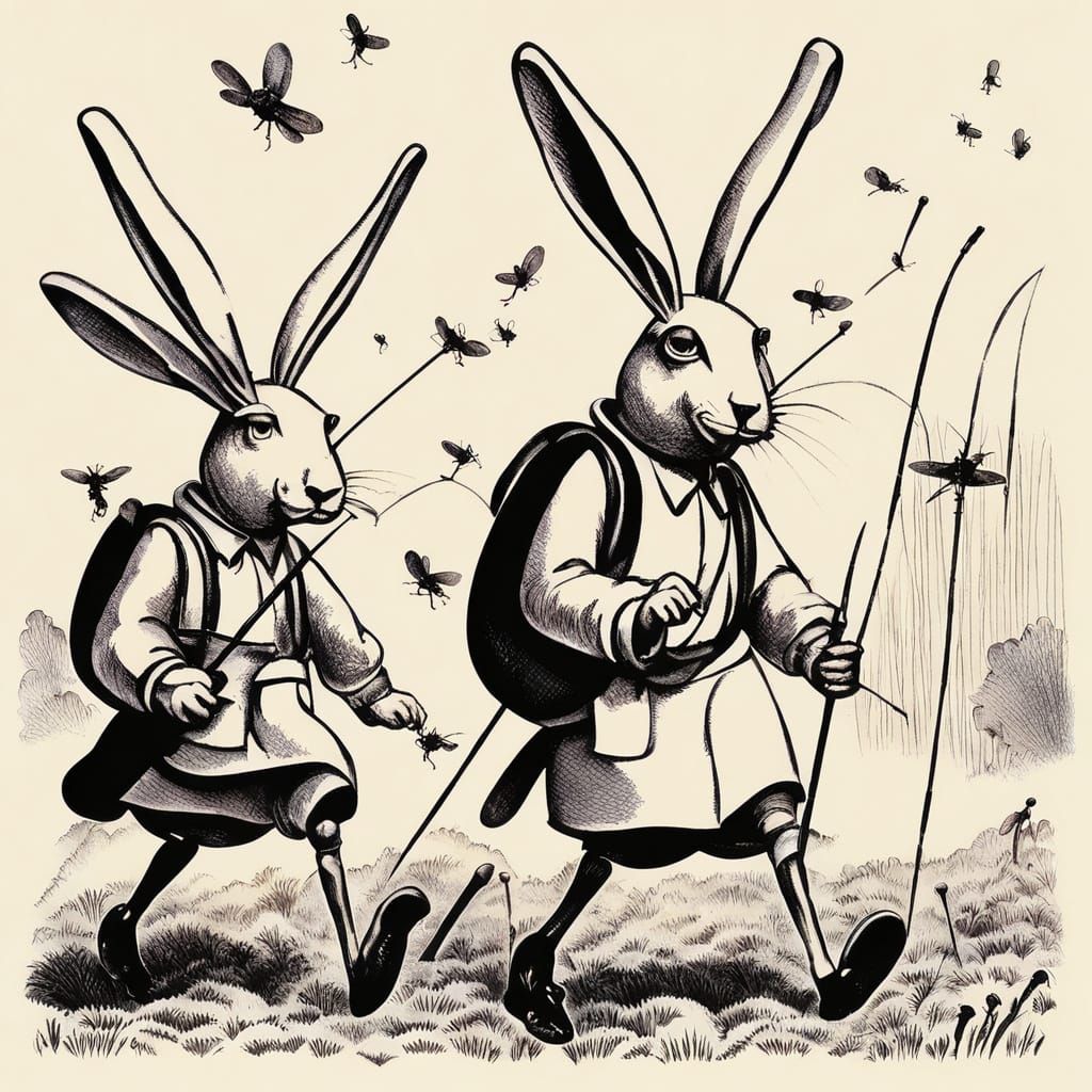 Rabbit Swarmed by Grief Flies, Shepherd's Crutches, Koshiro ...