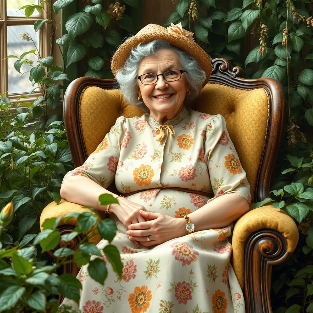 Aunt Rosy in the Style of Beatrix Potter