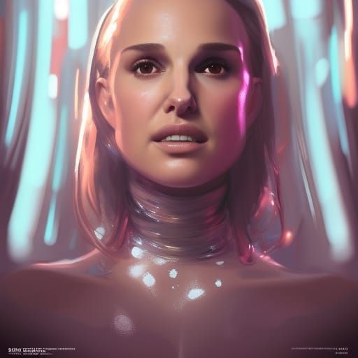 Natalie Portman Portrait in Hyperdetailed Digital Art Style