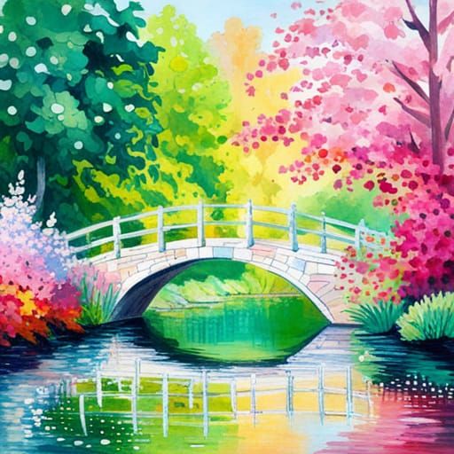 Four Seasons Stone Bridge in Soft Painting
