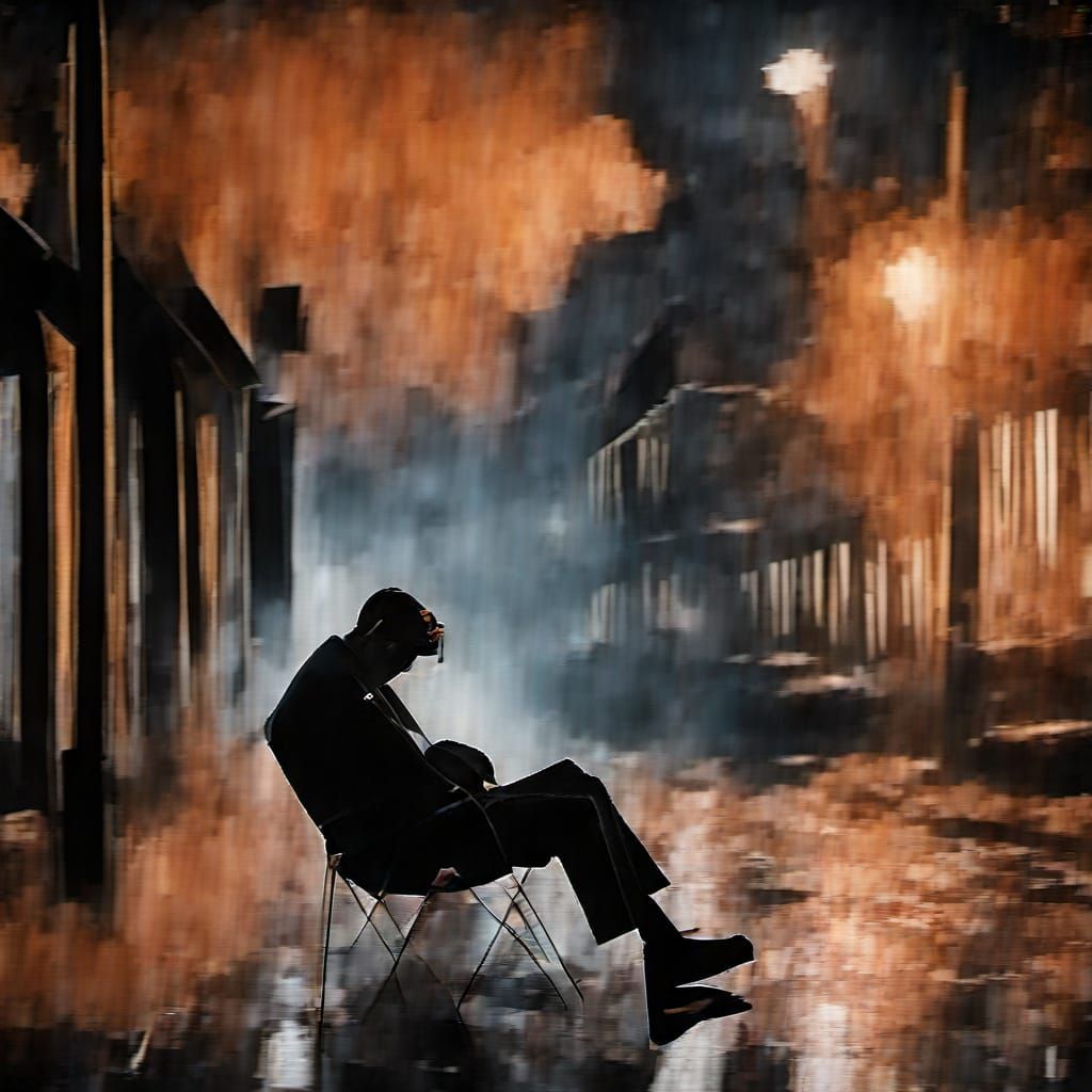 Gritty Film Noir: Weary Peter Parker in Shadow