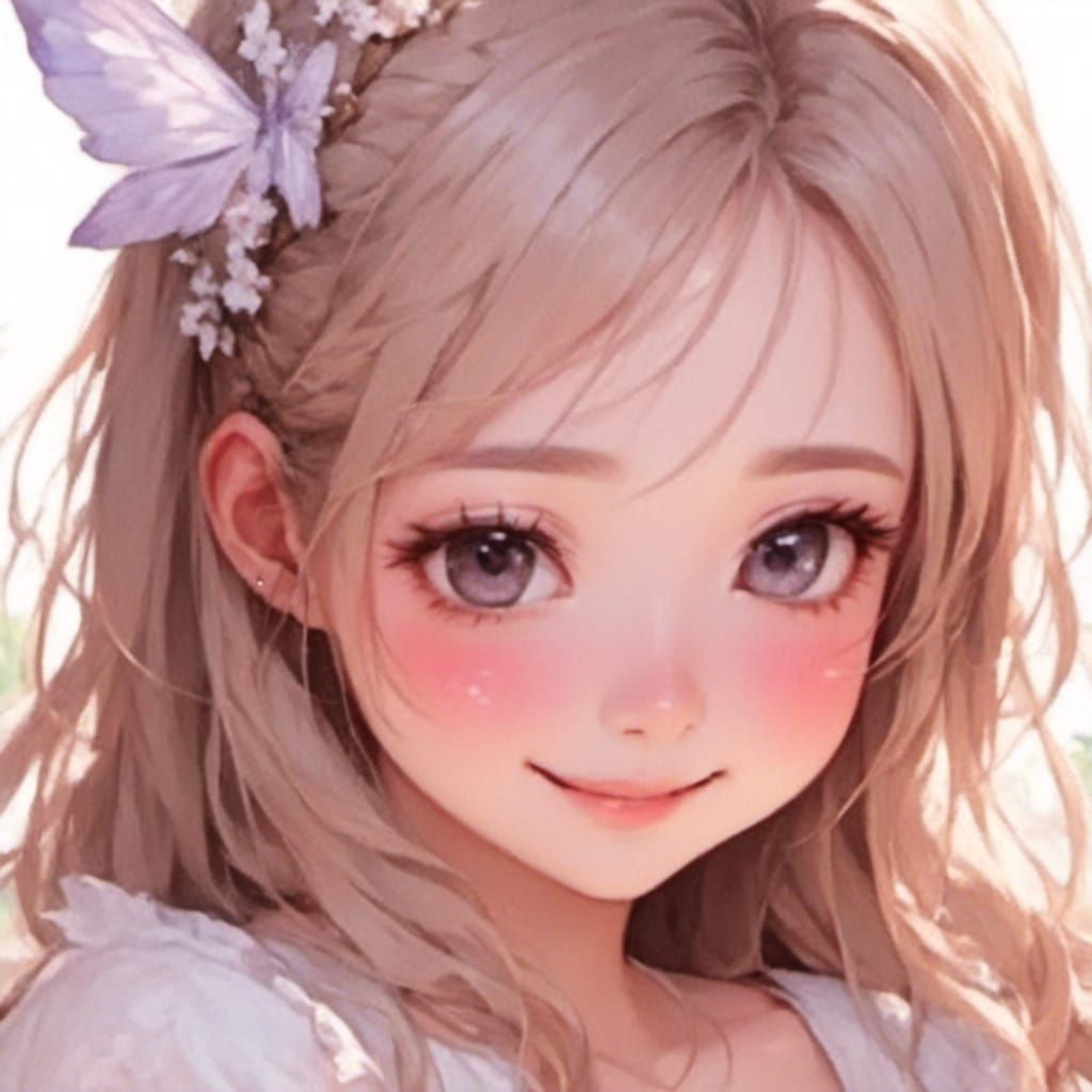 Adorable Fairy Girl with Hello, Anime Style