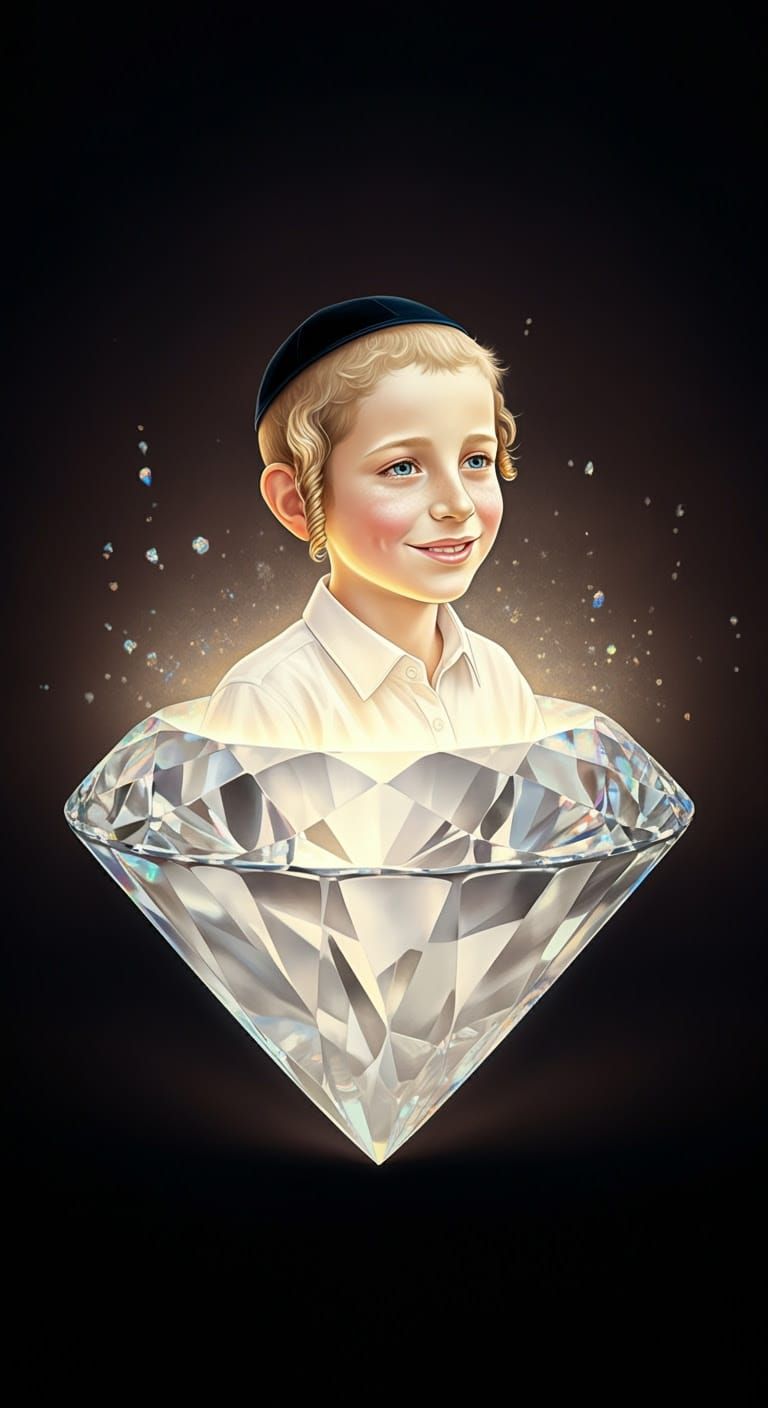 Serene Hasidic Boy Radiates Innocence and Wonder