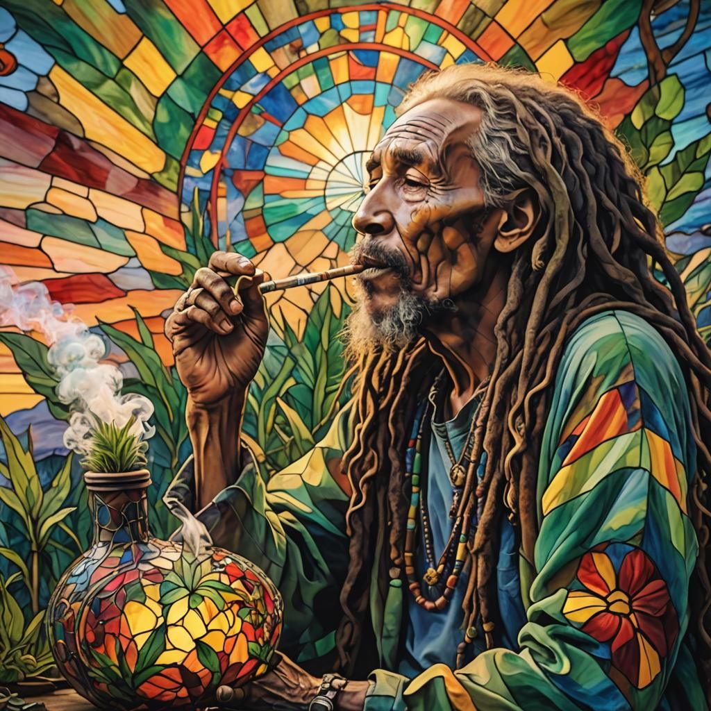 Hippie Sunrise Bong with Reggae Vibes