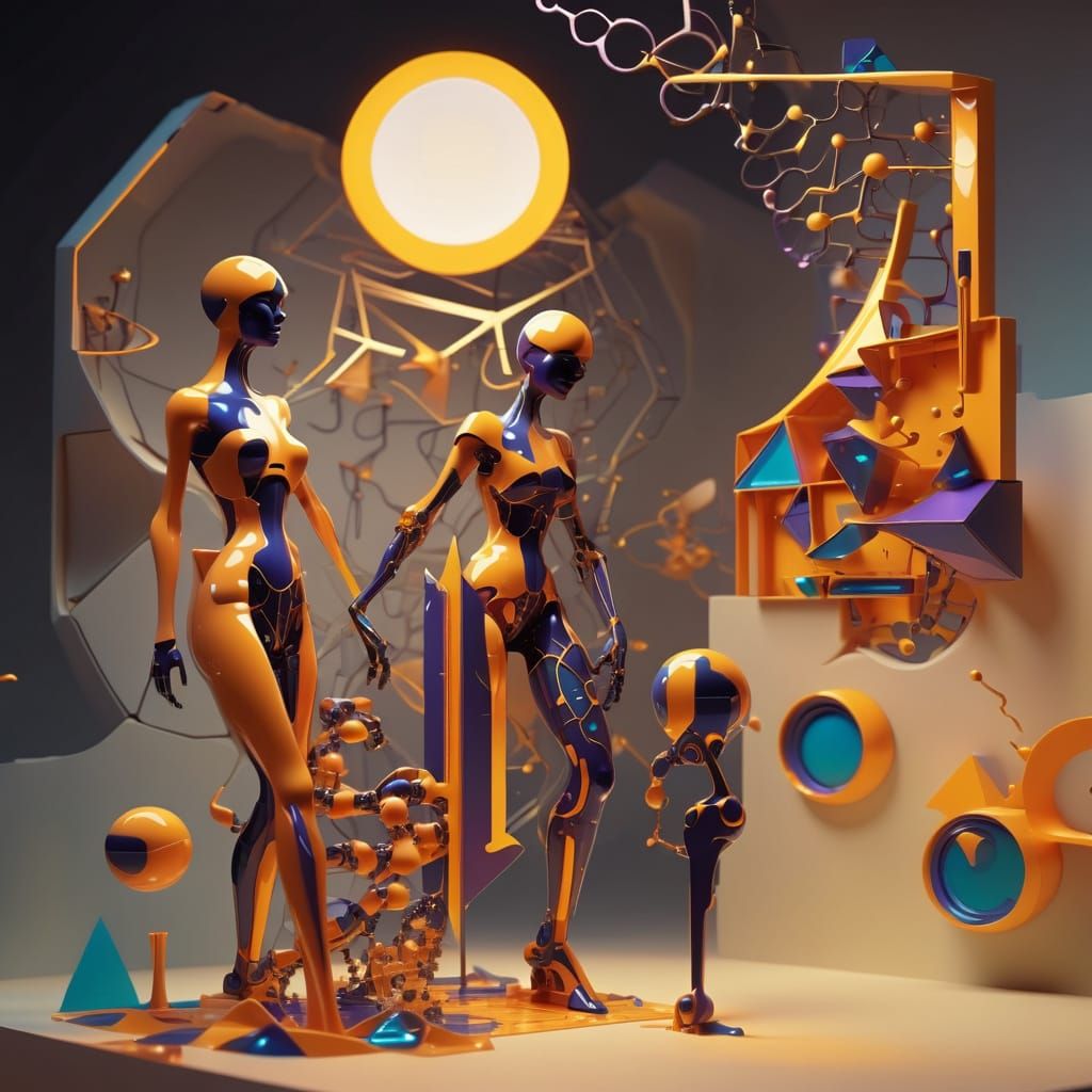 3D anthropomorphic  vast irregular fractal imaginary negativ...