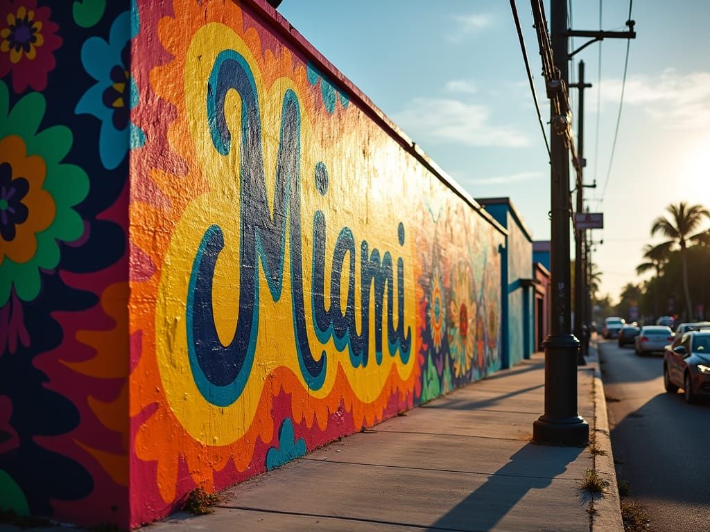 Miami Mural: Vibrant Street Art in Natural Light