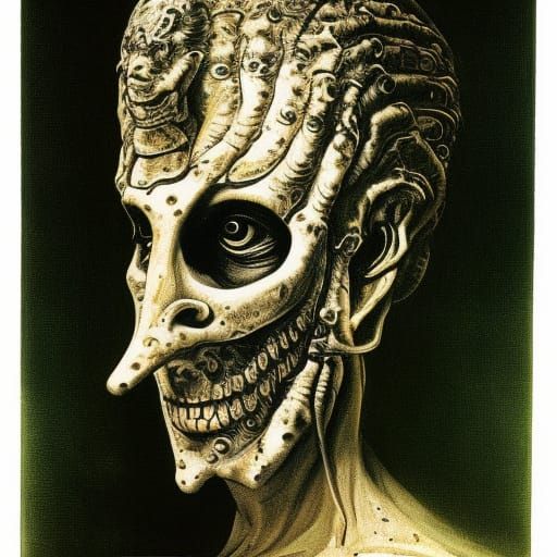 Goddess Adorned with Snails in Surrealist Style