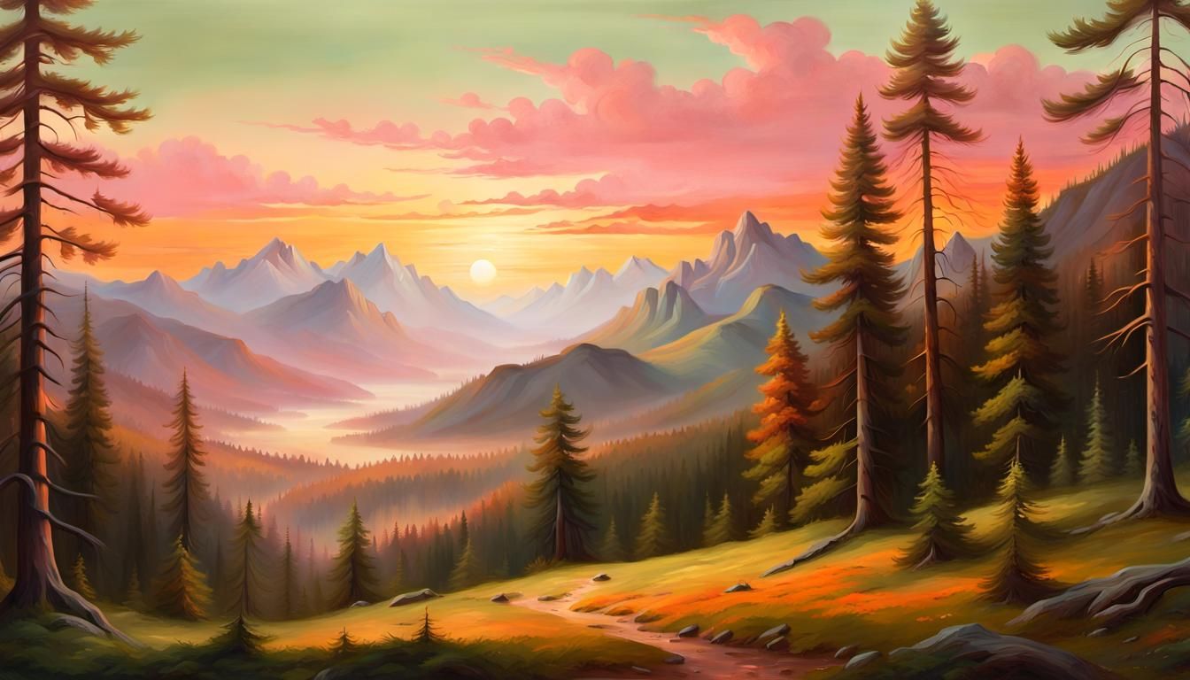 Serene Forest Landscape in Bierstadt Style