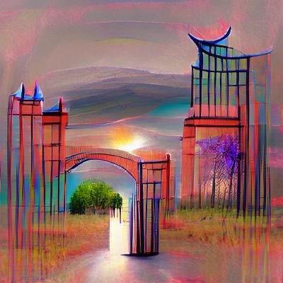 Abstract Gateway Between Two Worlds