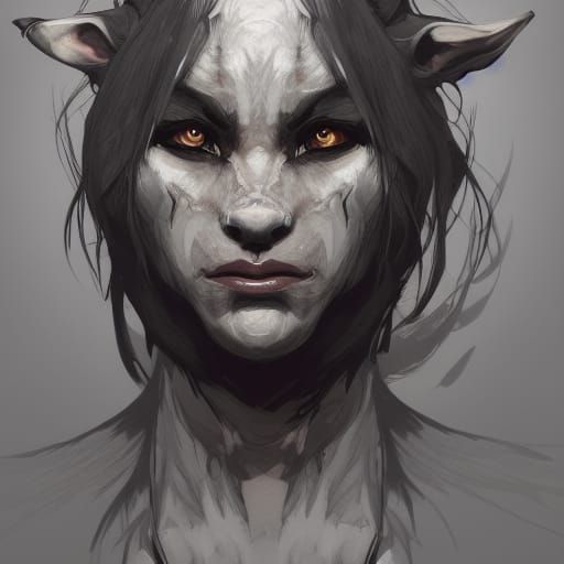 Hyperdetailed Werewolf Girl Portrait in Volumetric Lighting