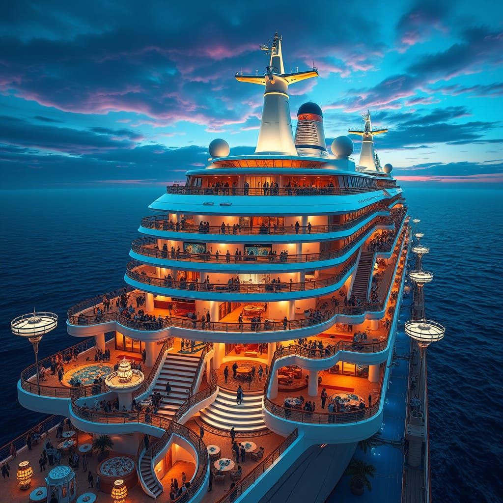 Luxury at Sea: A Futuristic Cruise Ship Metropolis