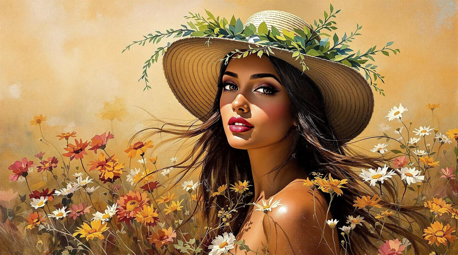 A stunningly beautiful Moroccan woman with sun-kissed skin a...